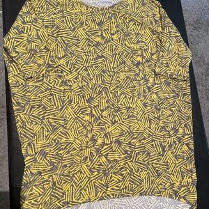 Yellow and Gray Patterned Top